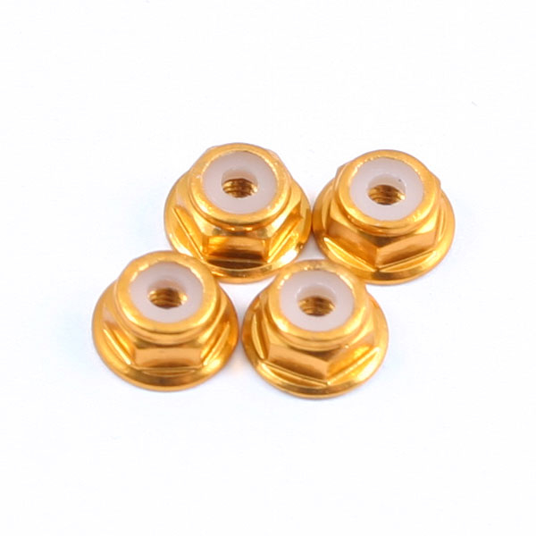 Fastrax M2 Gold Flanged Locknuts 4pcs