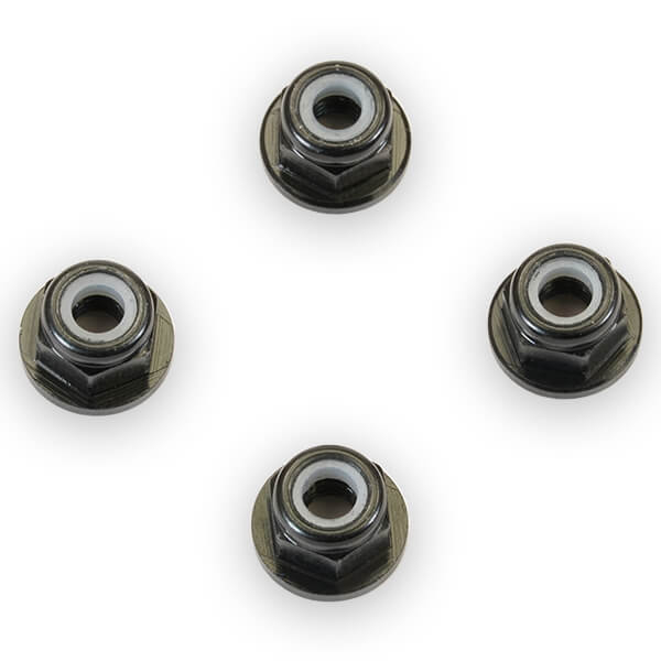 Fastrax M3 Black Flanged Locknuts 4pcs