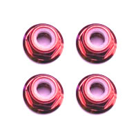 Fastrax M3 Red Flanged Locknuts 4pcs