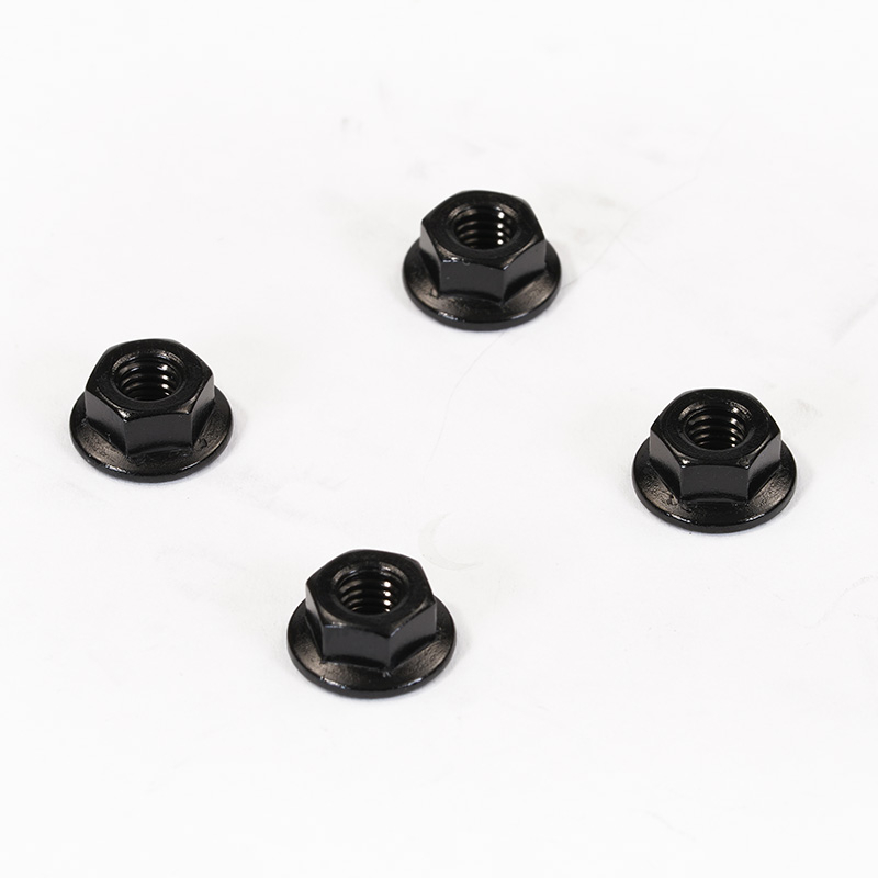 Fastrax M4 Black Serrated Aluminium Locknuts 4pcs