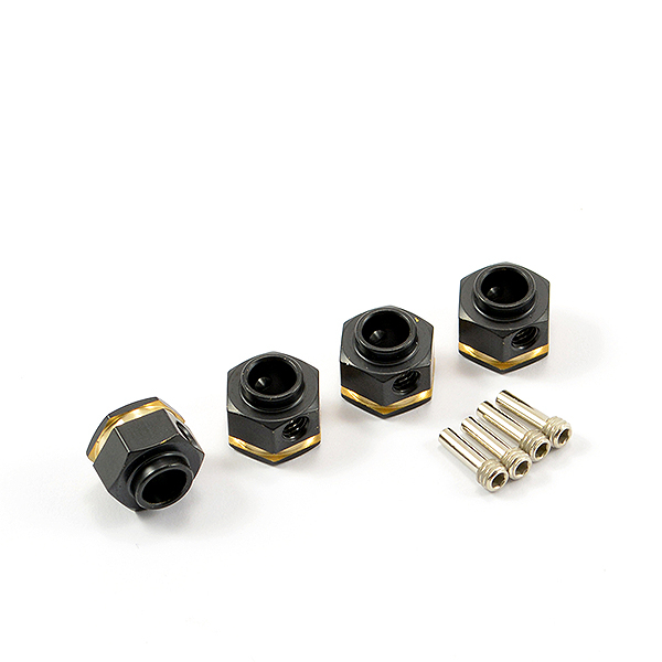 Fastrax Trx-4 Brass Hex Wheel Hubs V2 +3mm (4)