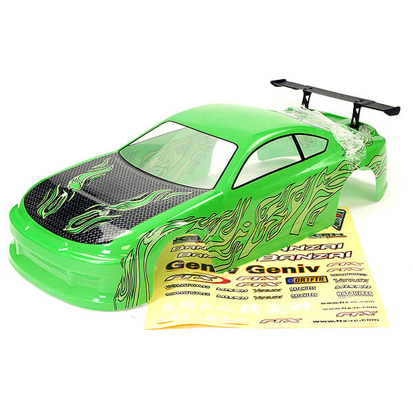 Ftx Banzai Pre-painted Body Shell With Decals & Wing - Green