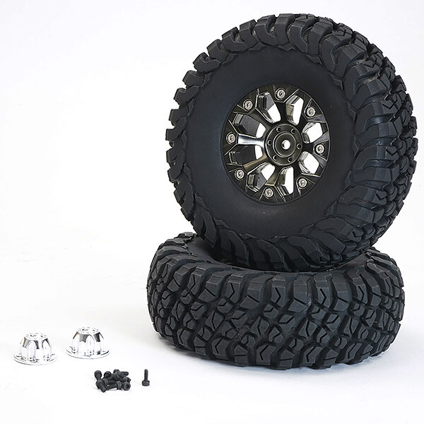 Ftx Texan 1/10 Mounted Tyres O N 8-spoke Beadlock Wheels (pr)