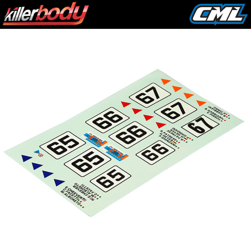 Killerbody Decal Sheet Lancia Beta Montecarlo (num/drivers)