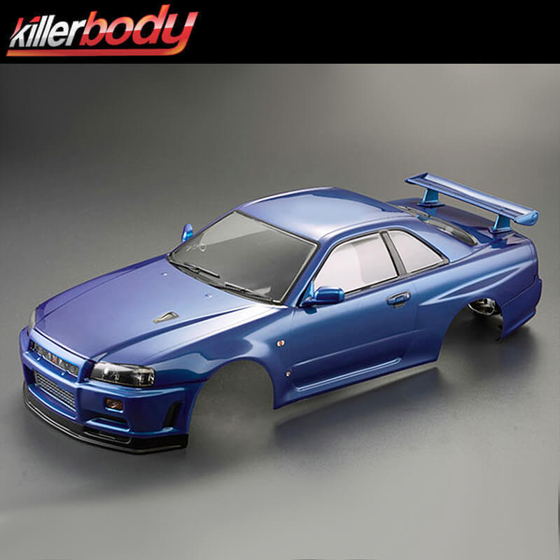 Killerbody Nissan Skyline R34 195mm Finished Body-blue