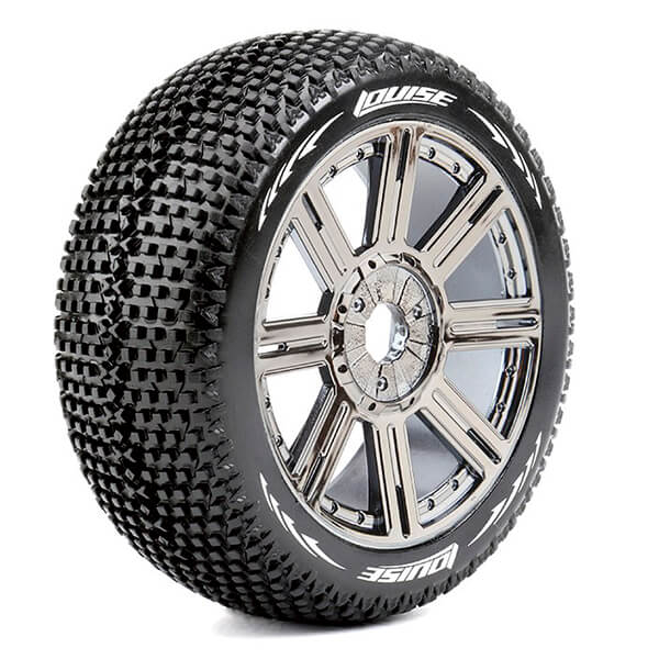 Louise Rc B-turbo 1/8 Fr/rr Soft Hex 17mm Spoke Black Chrome