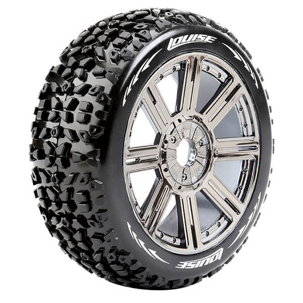 Louise Rc B-mazinger 1/8 Fr/rr Soft Hex 17mm Spoke Black Chrome