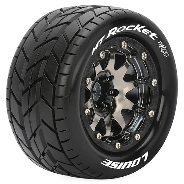 Louise Rc Mt-rocket 1/10 Soft Bead-lock/0 Offset Hex 12mm Black Chrome