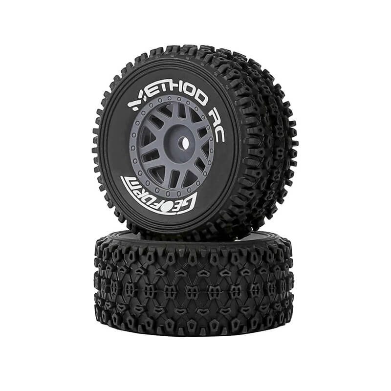 Method Geoform 1/16 Sc Tyres On 12mm Hex Grey Wheels (pr)