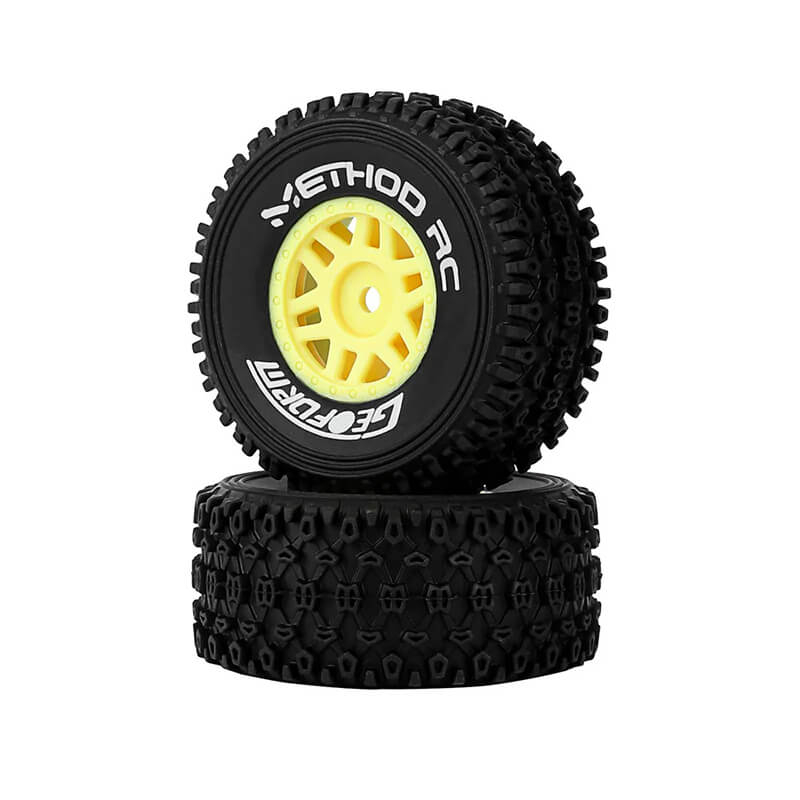 Method Geoform 1/16 Sc Tyres On 12mm Hex Yellow Wheels (pr)