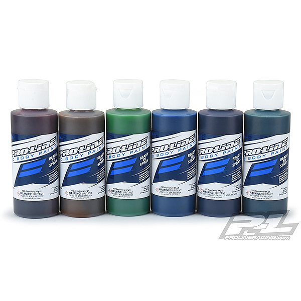 Proline Rc Body Paint Candy Colour Set (red/yell/gre/blue/vio/turq)